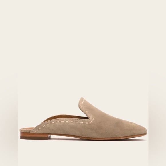 Frye Gwen Pickstitch Leather Slide Mule Ash Beige 8.5 Boho Western Casual Spring
